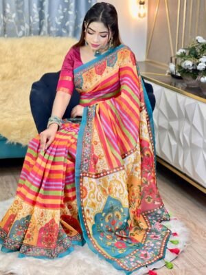 Digital Print Sharee with Blouse Piece