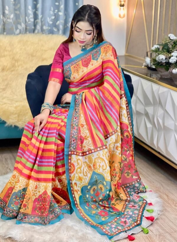 Digital Print Sharee with Blouse Piece